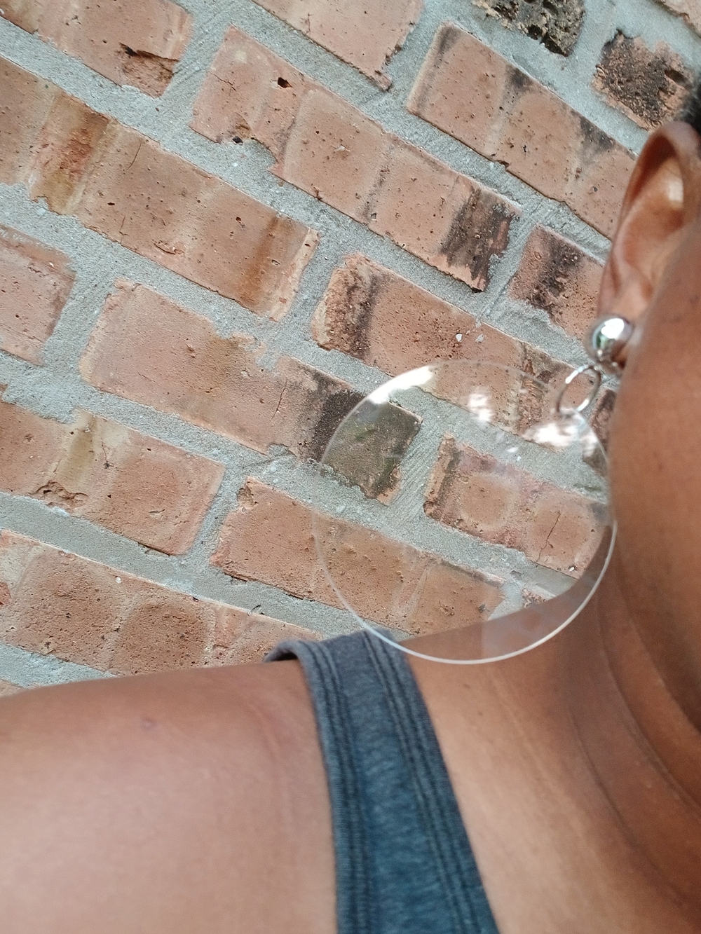 Clip On Clear Acrylic Hoop Drop Earrings - Women Accessories